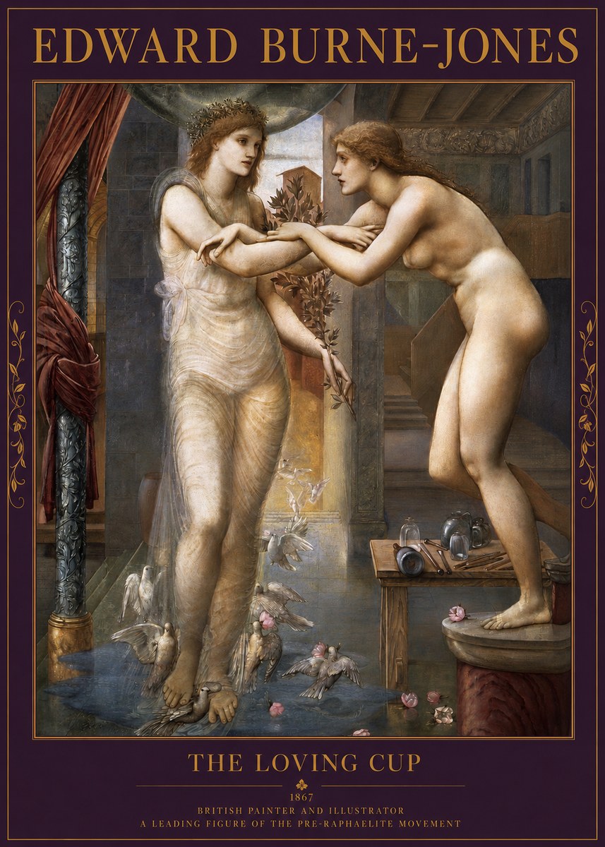 Edward Burne-Jones The Loving Cup No2 - Plakát