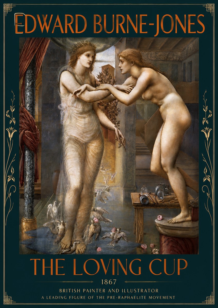 Edward Burne-Jones The Loving Cup No5 - Plakát