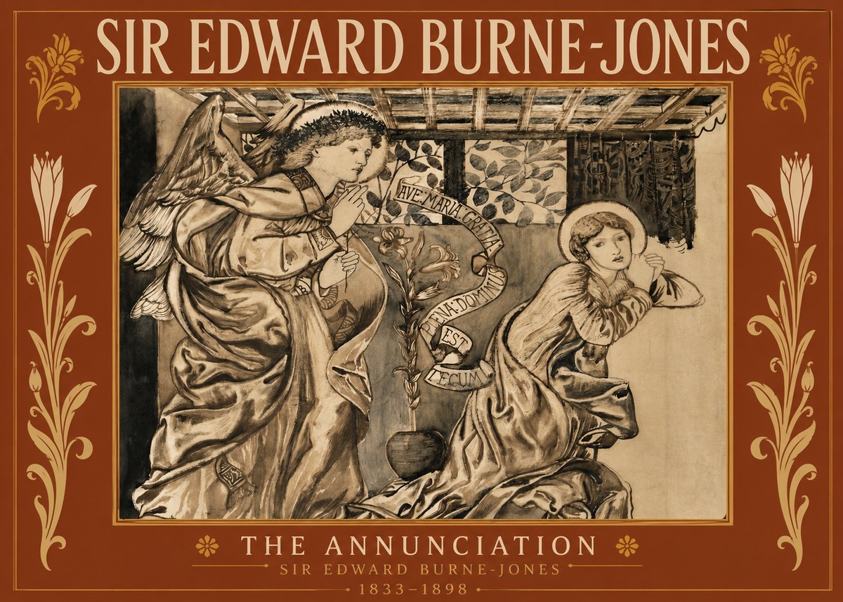 Edward Burne-Jones The Annunciation II No5 - Plakát