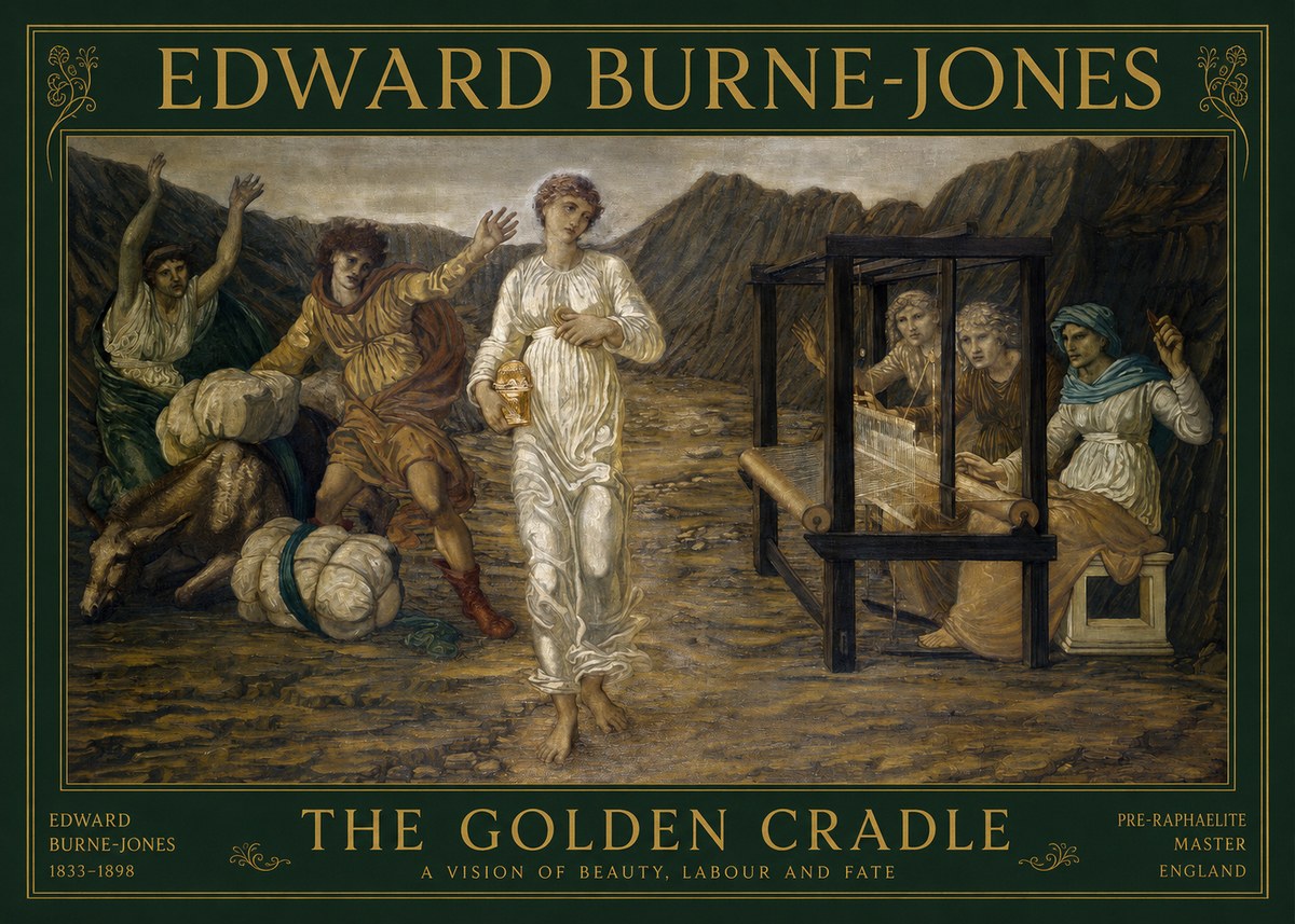 Edward Burne-Jones The Golden Cradle No1 - Plakát