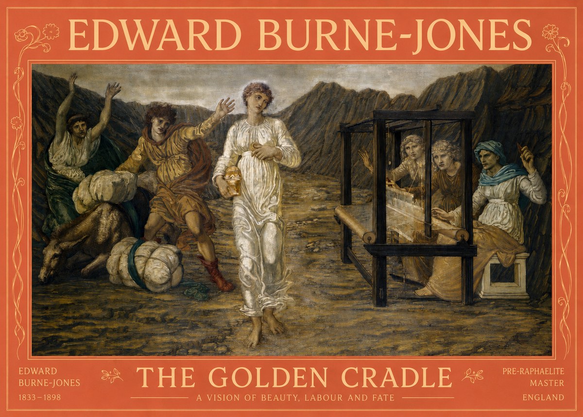 Edward Burne-Jones The Golden Cradle No2 - Plakát