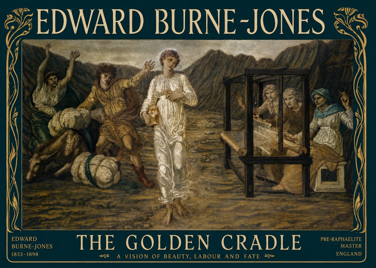 Edward Burne-Jones The Golden Cradle No4 - Plakát