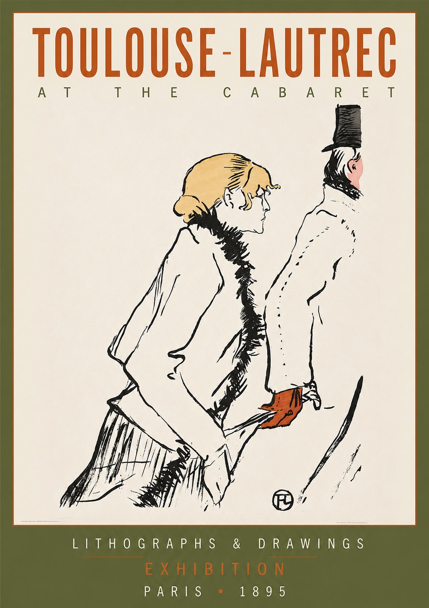Toulouse-Lautrec At the Cabaret No2 - Plakát
