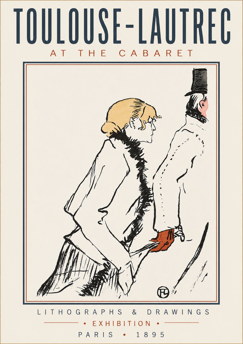 Toulouse-Lautrec At the Cabaret No3 - Plakát