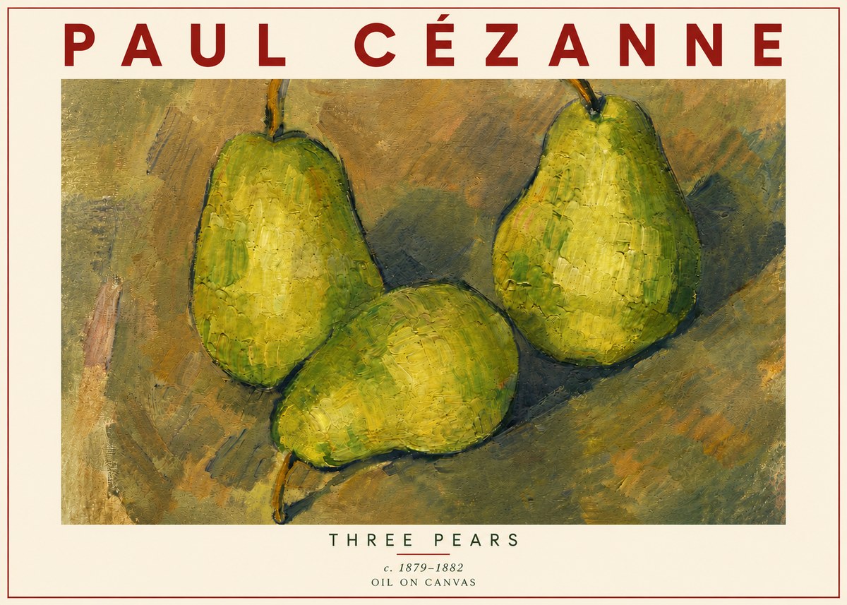 Paul Cézanne Three Pears No5 - Plakát
