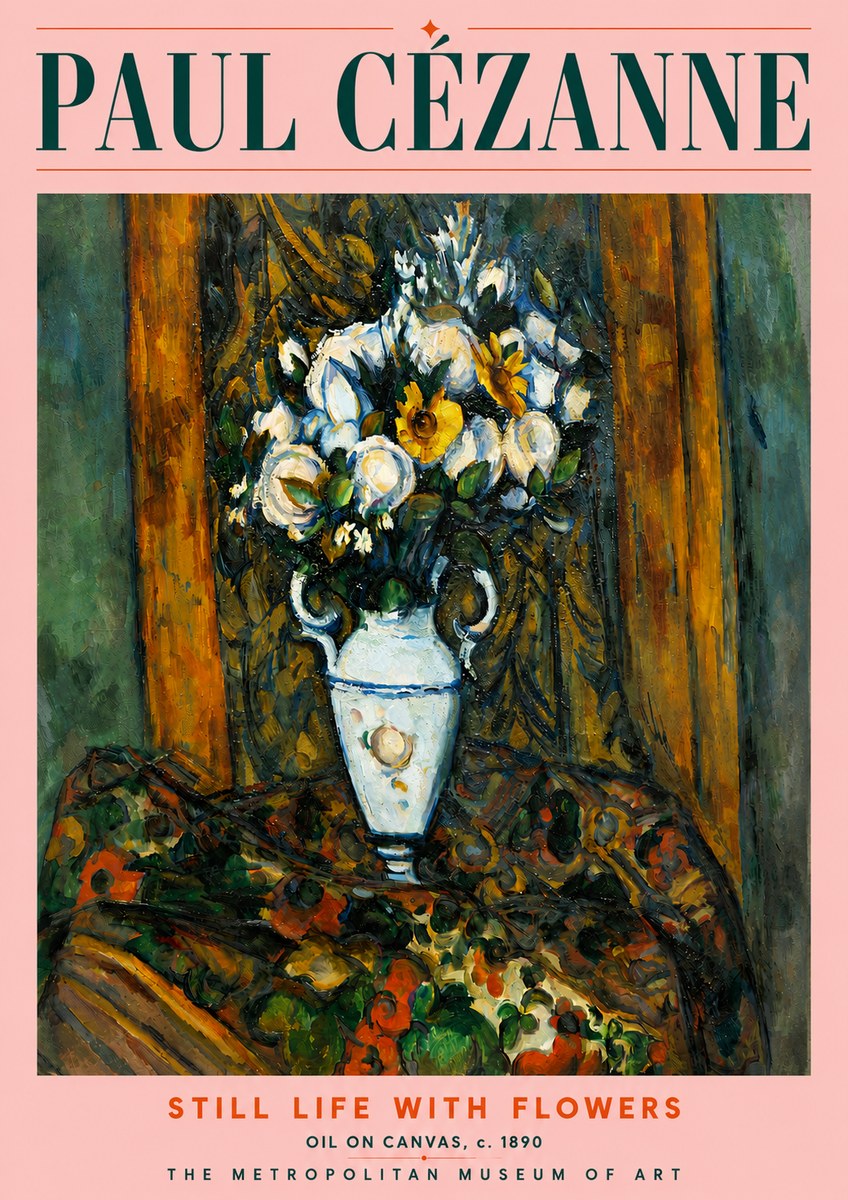 Paul Cézanne Still Life with Flowers No4 - Plakát