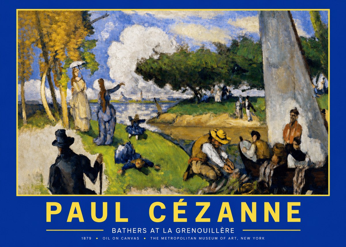 Paul Cézanne Bathers at La Grenouillère No2 - Plakát