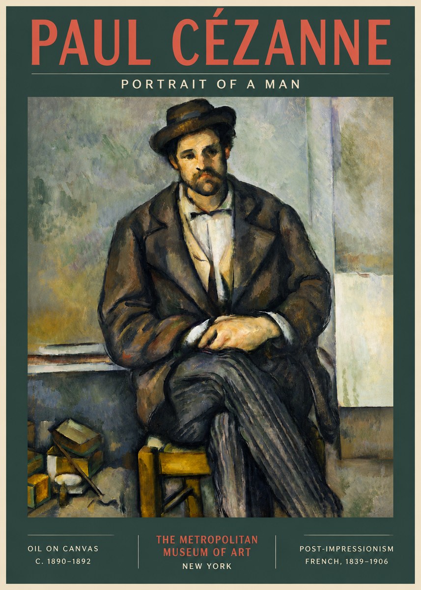 Paul Cézanne Portrait of a Man III No3 - Plakát