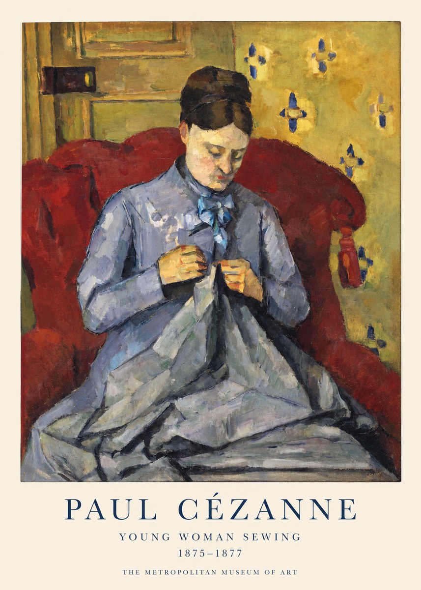 Paul Cézanne Young Woman Sewing No1 - Plakát