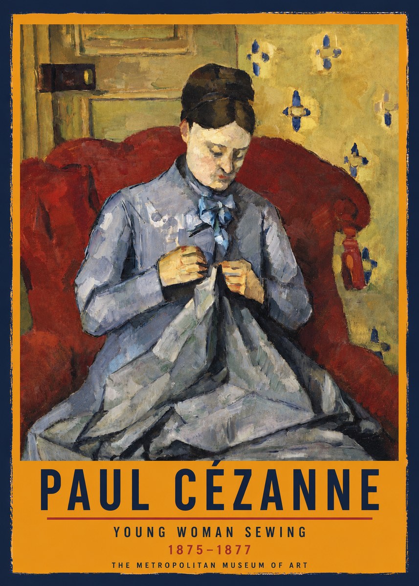 Paul Cézanne Young Woman Sewing No5 - Plakát