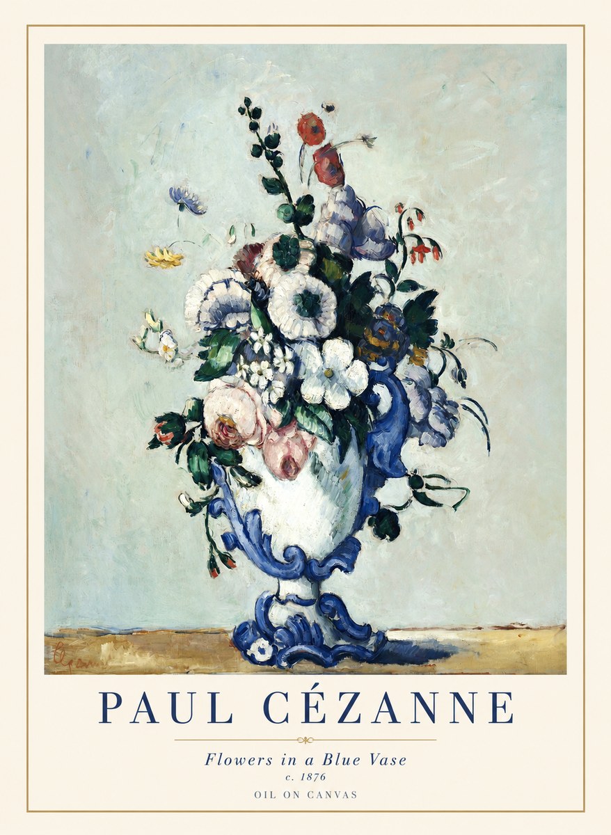 Paul Cézanne Flowers in a Blue Vase No1 - Plakát