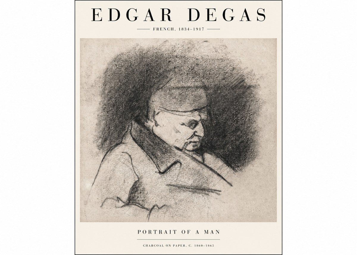 Edgar Degas Portrait of a Man No1 - Plakát