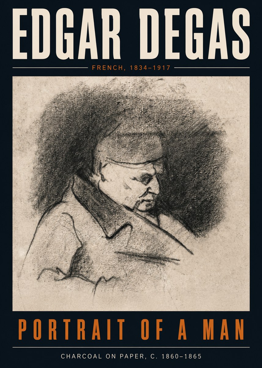 Edgar Degas Portrait of a Man No3 - Plakát