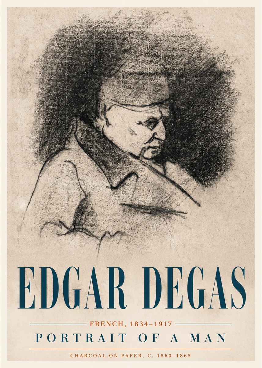 Edgar Degas Portrait of a Man No4 - Plakát