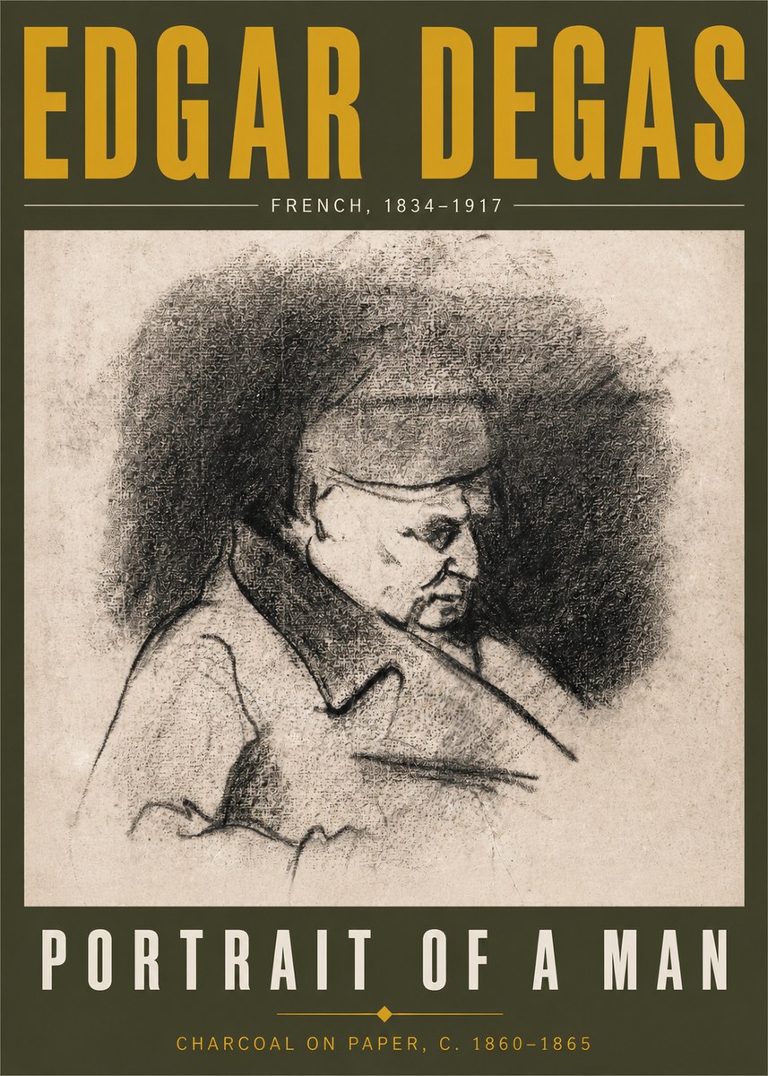 Edgar Degas Portrait of a Man No5 - Plakát