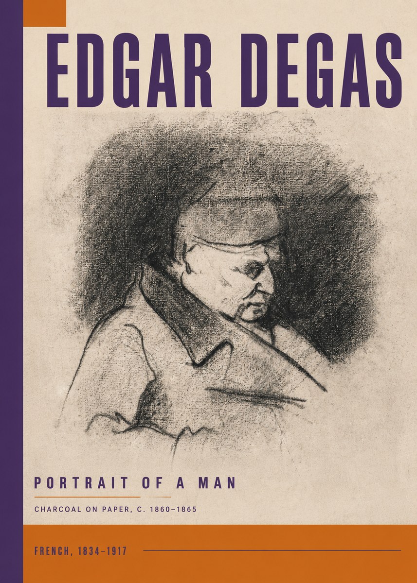 Edgar Degas Portrait of a Man No6 - Plakát