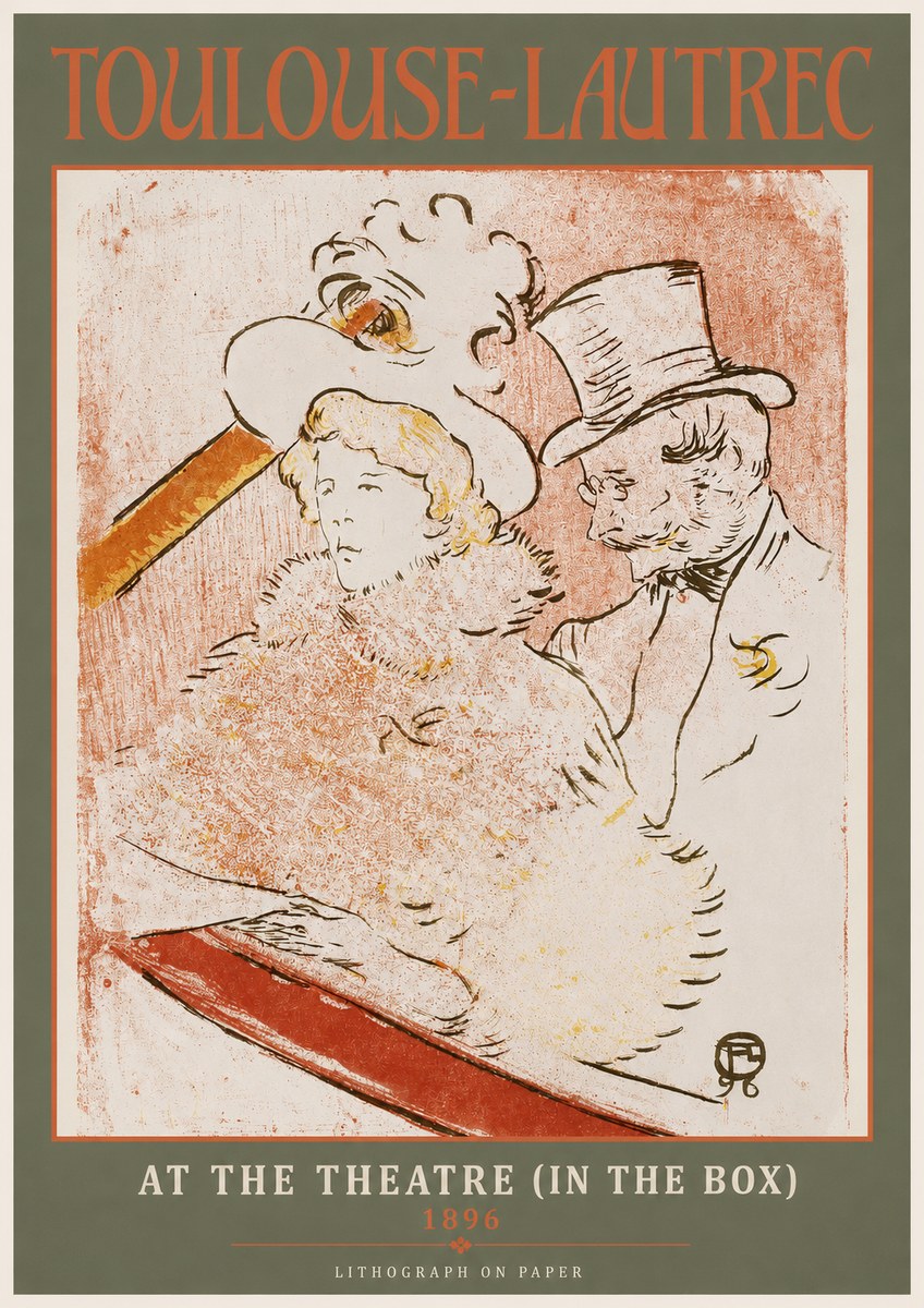 Toulouse-Lautrec At the Theatre (in the Box) No2 - Plakát