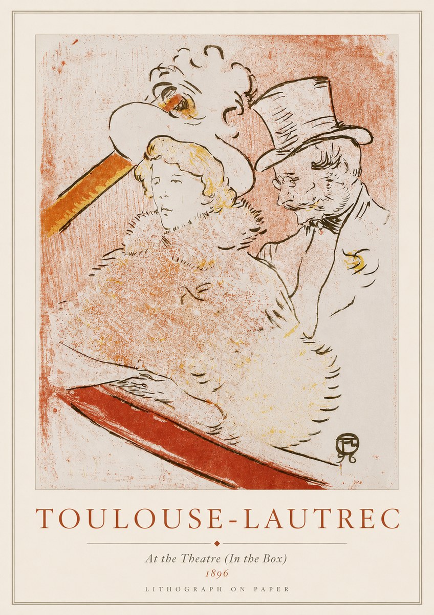 Toulouse-Lautrec At the Theatre (in the Box) No3 - Plakát