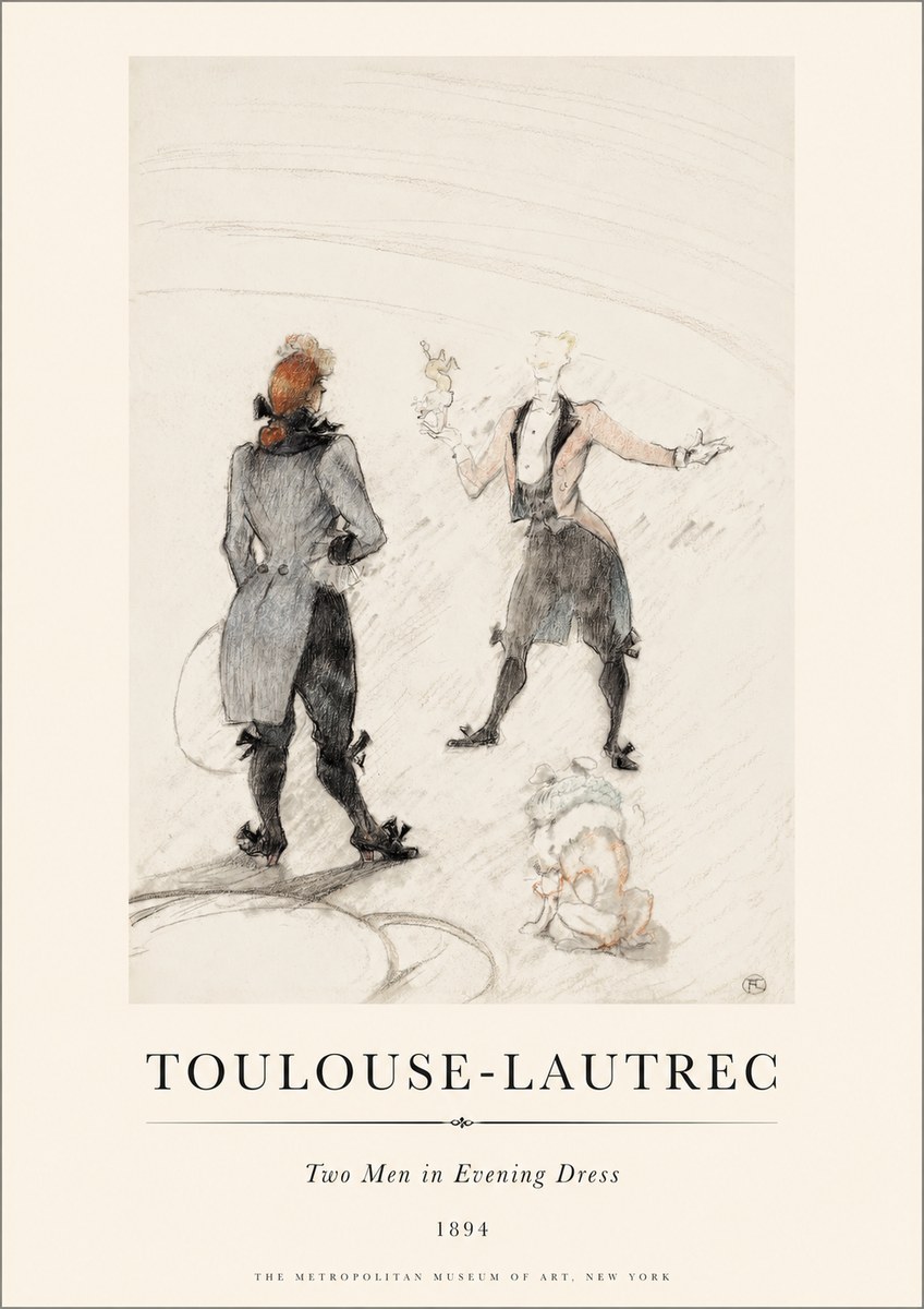 Toulouse-Lautrec Two Men in Evening Dress No1 - Plakát