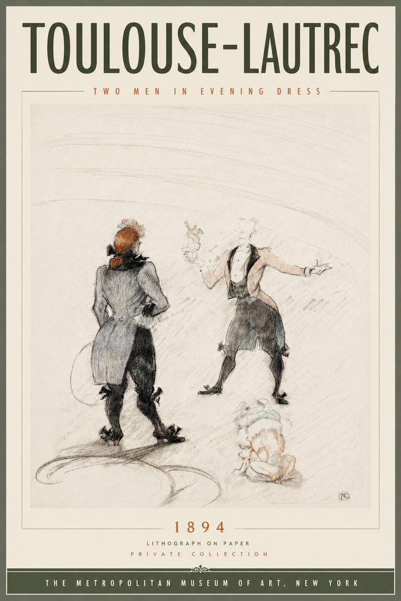 Toulouse-Lautrec Two Men in Evening Dress No5 - Plakát