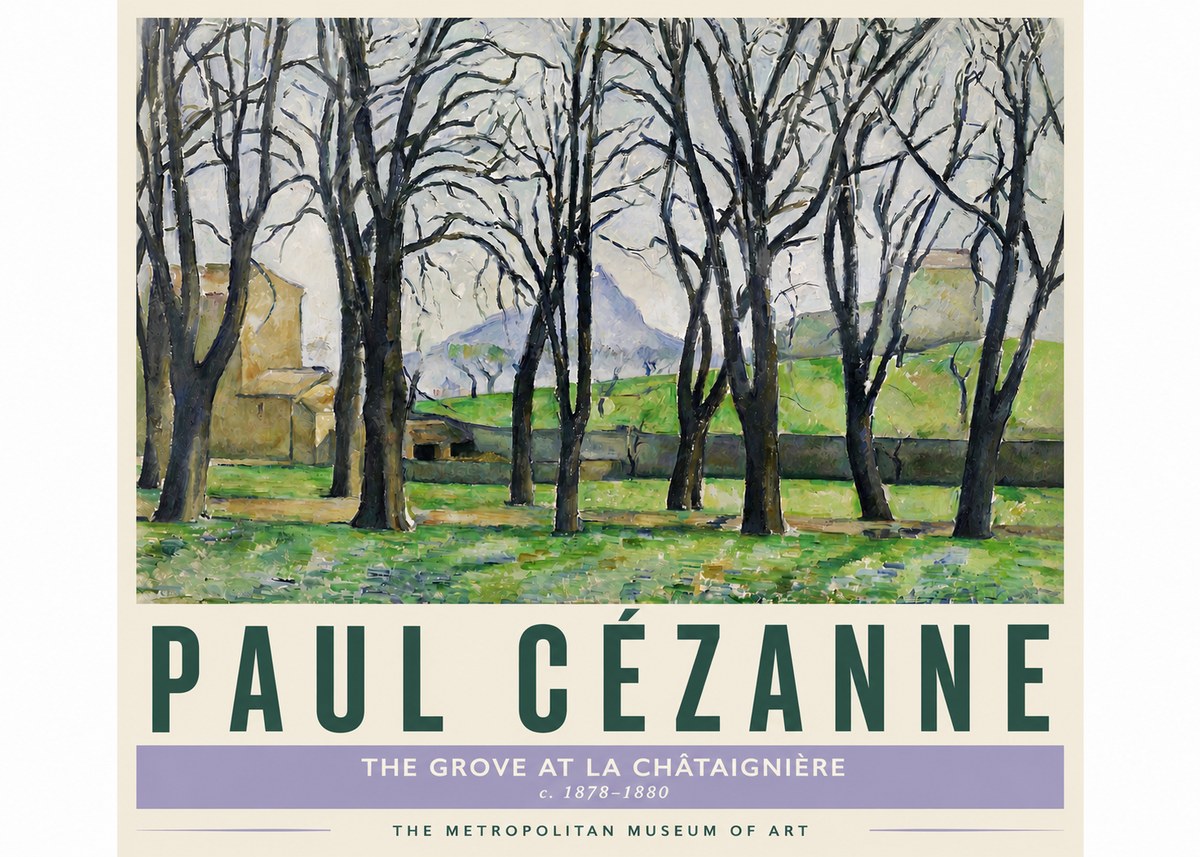 Paul Cézanne The Grove at La Châtaignière No4 - Plakát