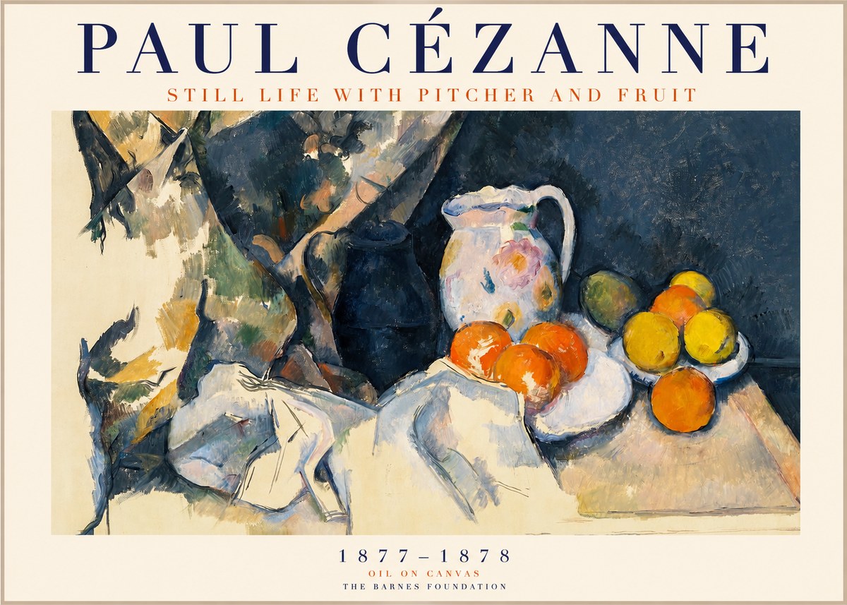 Paul Cézanne Still Life with Pitcher and Fruit No1 - Plakát
