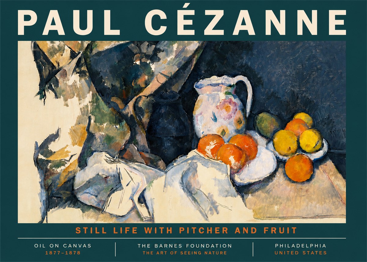 Paul Cézanne Still Life with Pitcher and Fruit No4 - Plakát