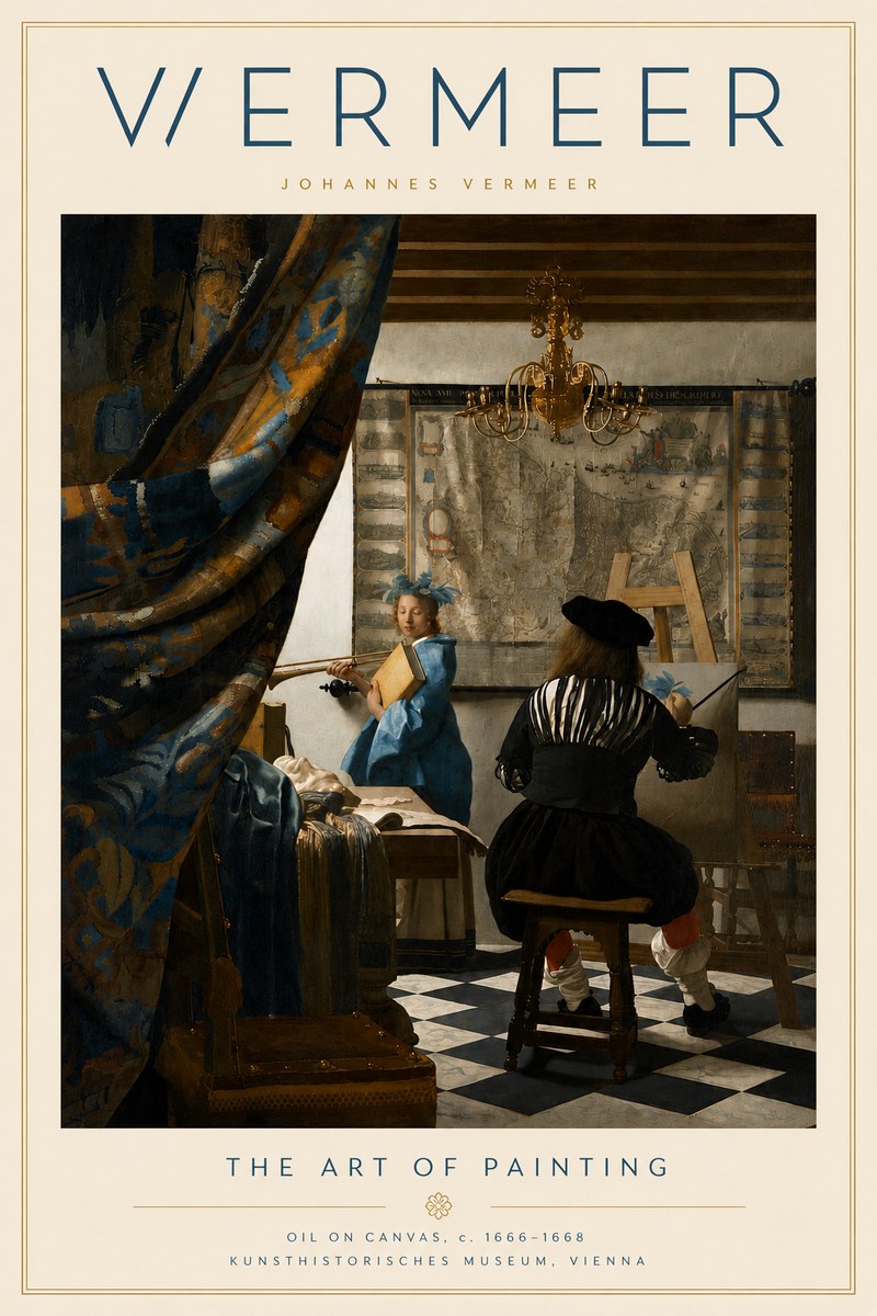 Vermeer The Art of Painting No4 - Plakát