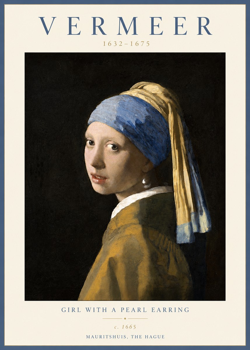 Vermeer Girl with a Pearl Earring II No4 - Plakát