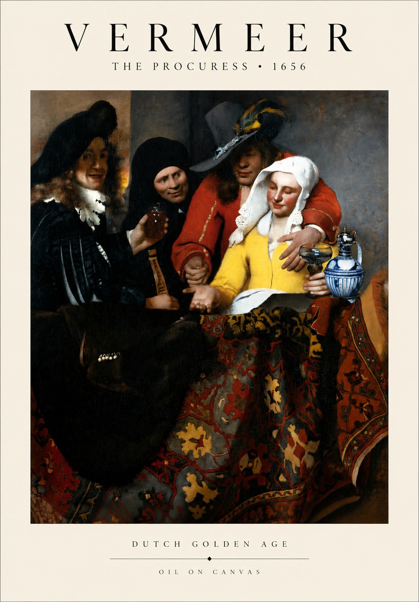 Vermeer The Procuress No3 - Plakát