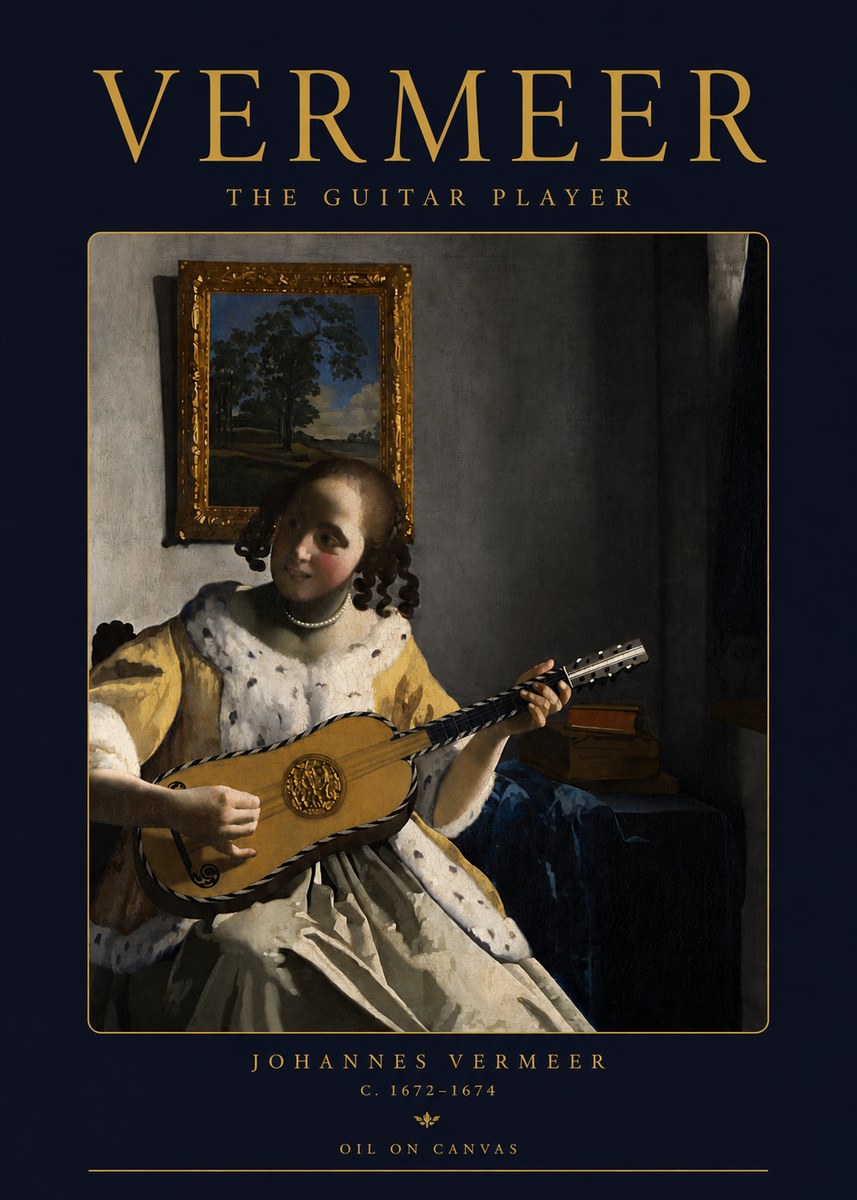 Vermeer The Guitar Player No3 - Plakát