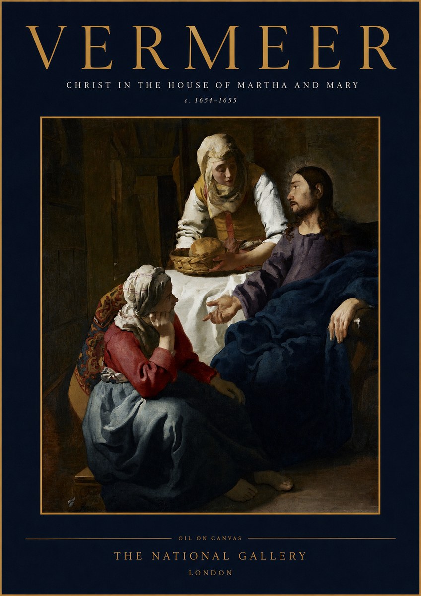 Vermeer Christ in the House of Martha and Mary No2 - Plakát