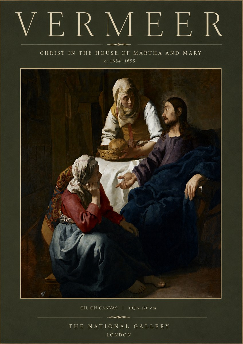 Vermeer Christ in the House of Martha and Mary No4 - Plakát