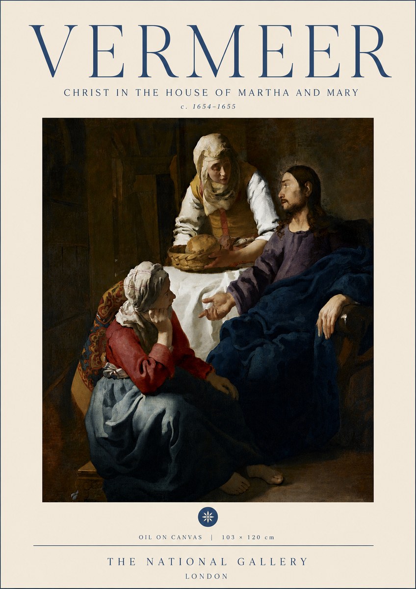 Vermeer Christ in the House of Martha and Mary No6 - Plakát