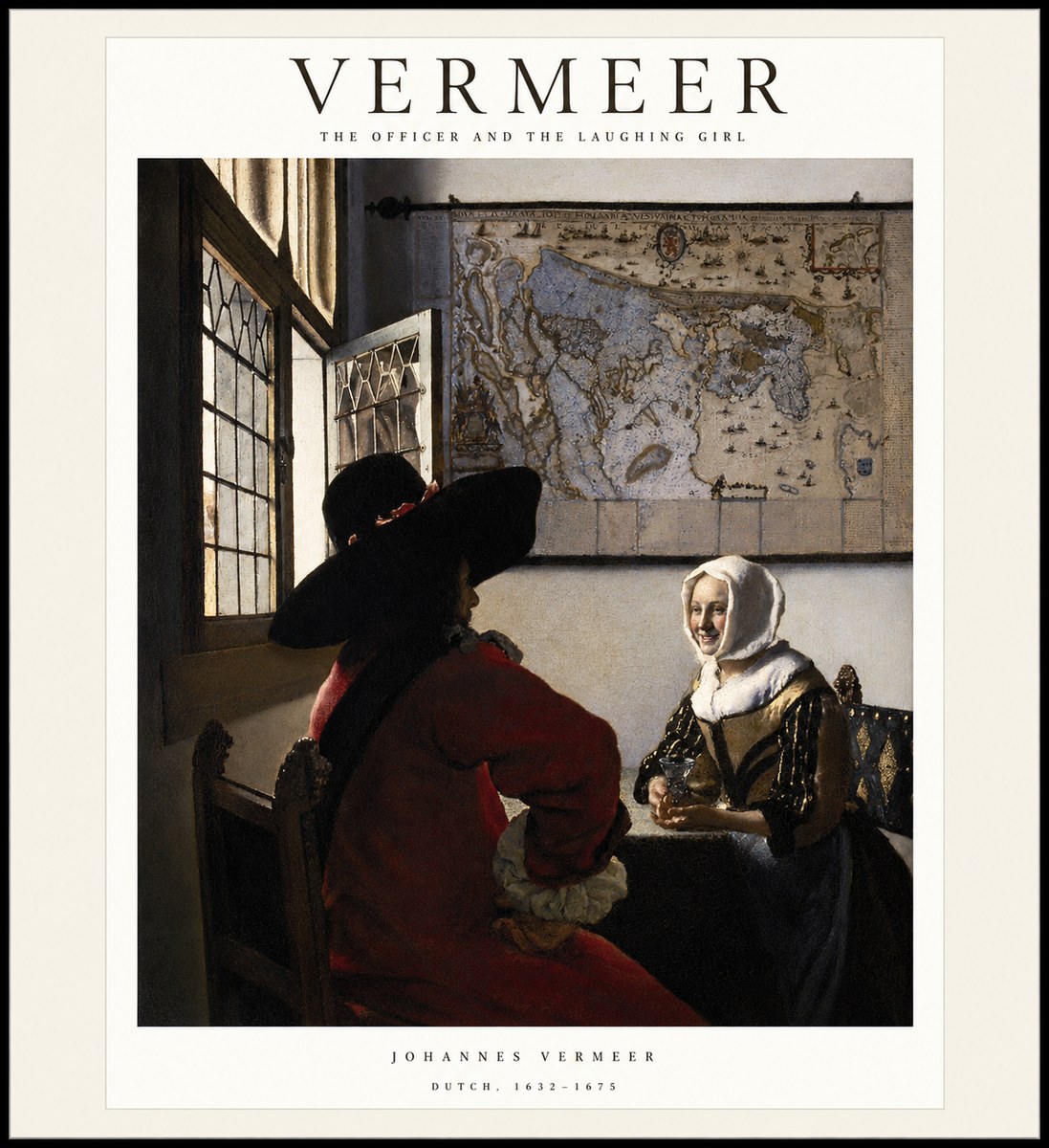 Vermeer The Officer and the Laughing Girl No1 - Plakát