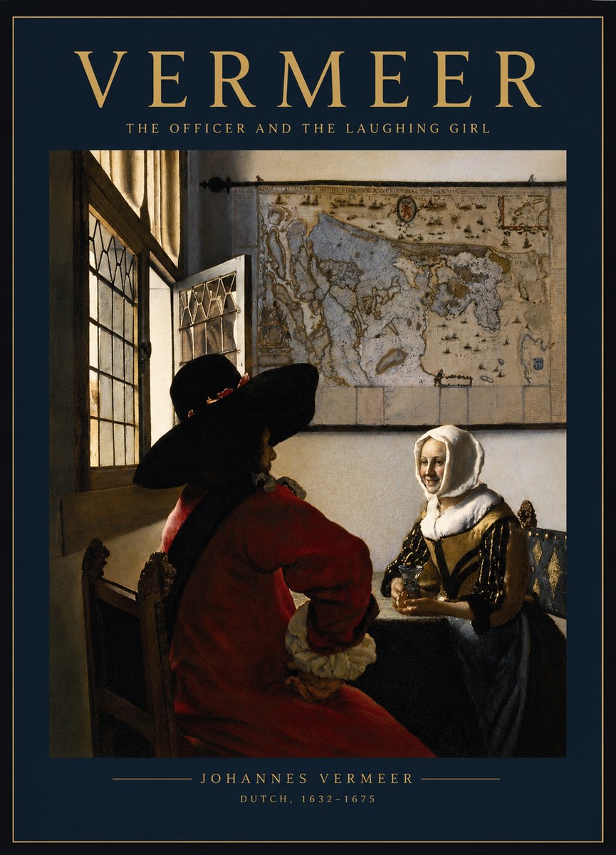Vermeer The Officer and the Laughing Girl No3 - Plakát