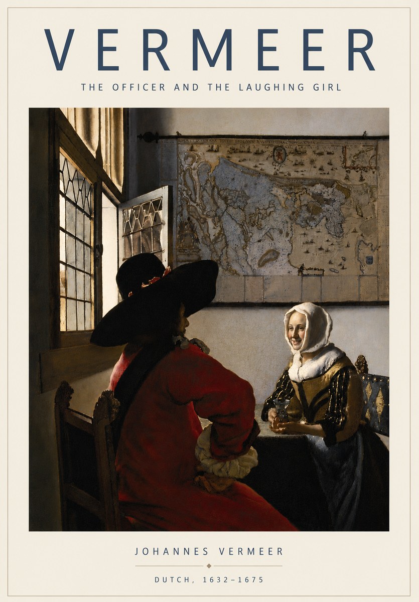 Vermeer The Officer and the Laughing Girl No4 - Plakát