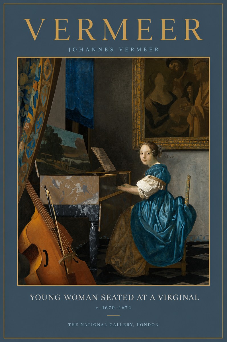 Vermeer Young Woman Seated at a Virginal No2 - Plakát
