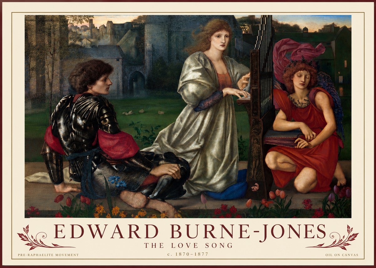 Edward Burne-Jones The Love Song No3 - Plakát