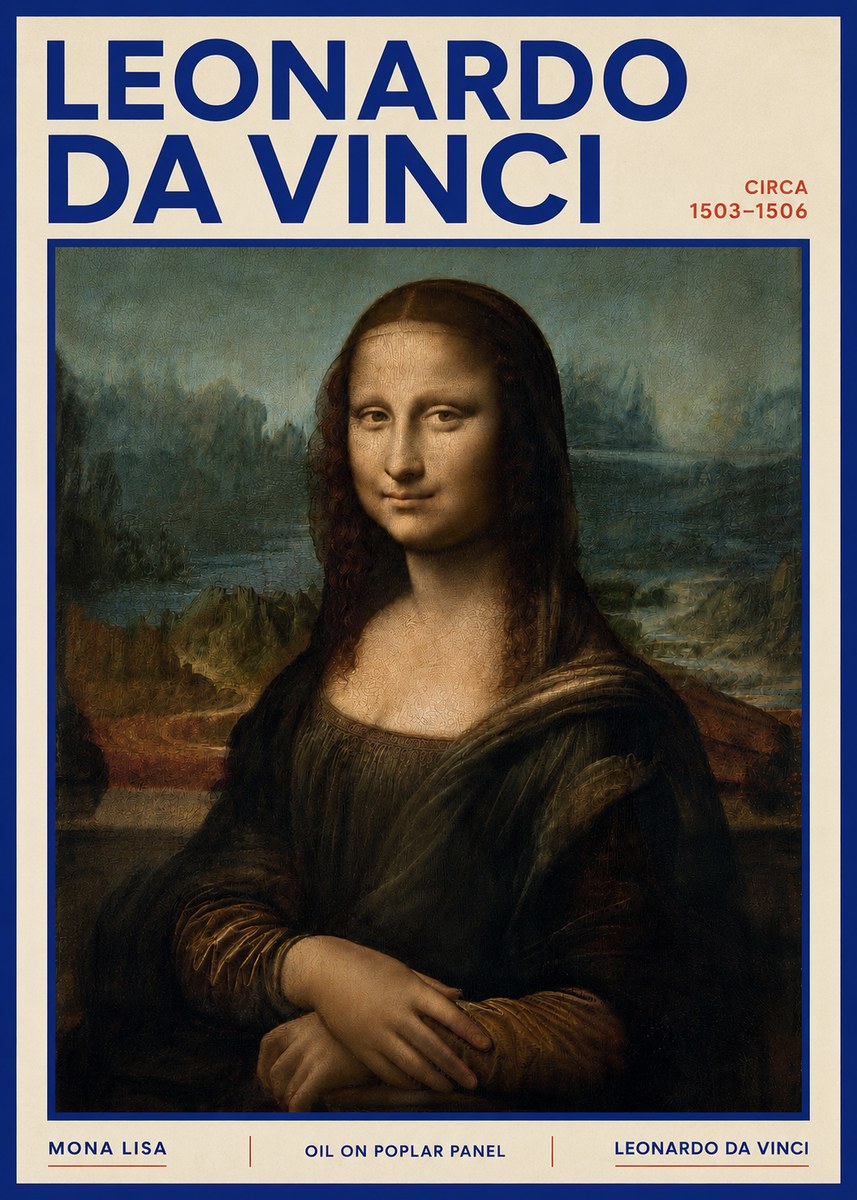 Leonardo da Vinci Mona Lisa No4 - Plakát