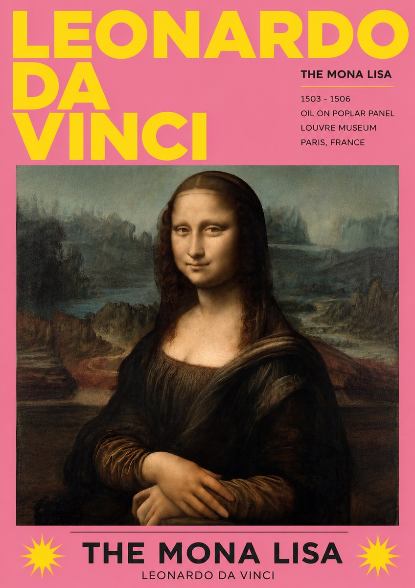 Leonardo da Vinci The Mona Lisa No3 - Plakát