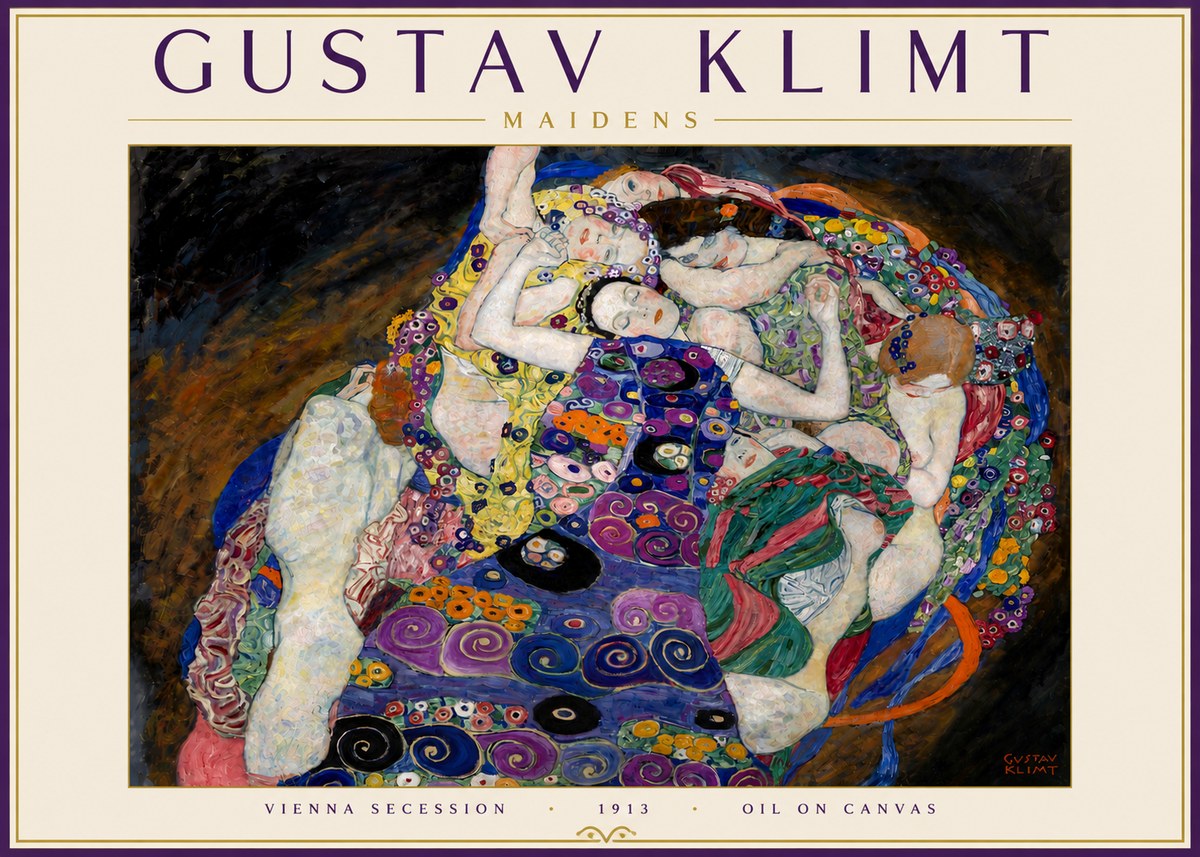 Klimt Maidens No5 - Plakát
