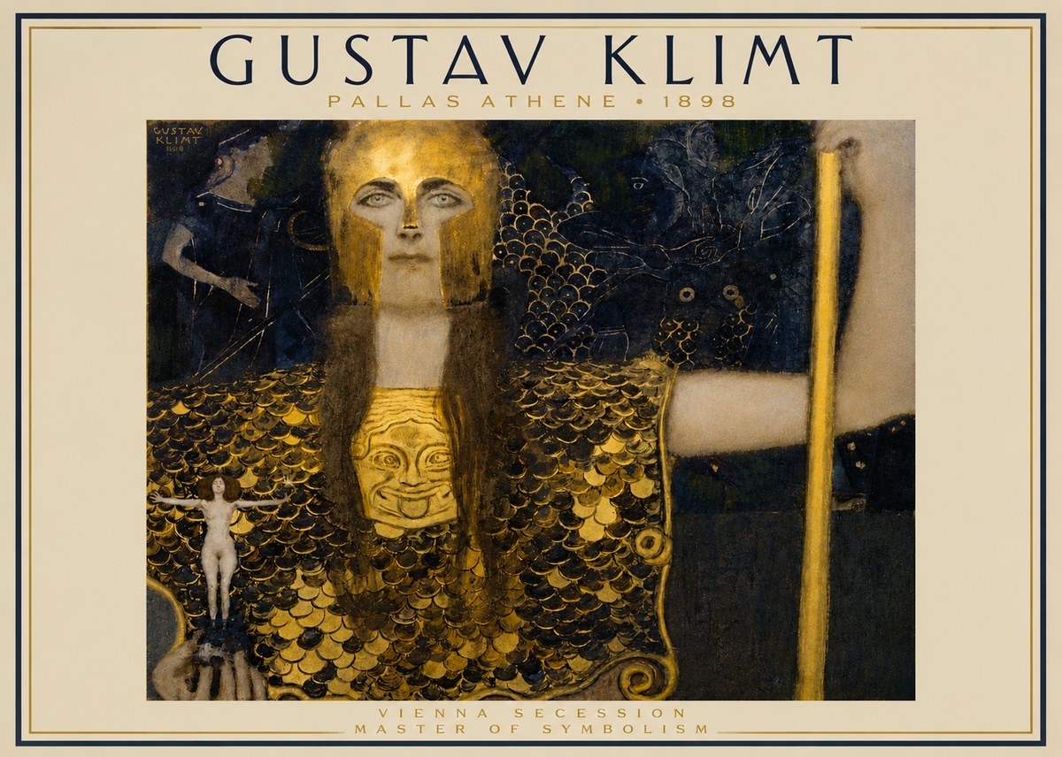 Klimt Pallas Athene No3 - Plakát