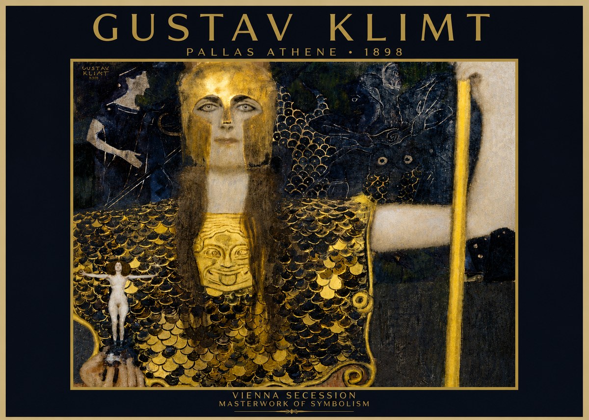 Klimt Pallas Athene No4 - Plakát