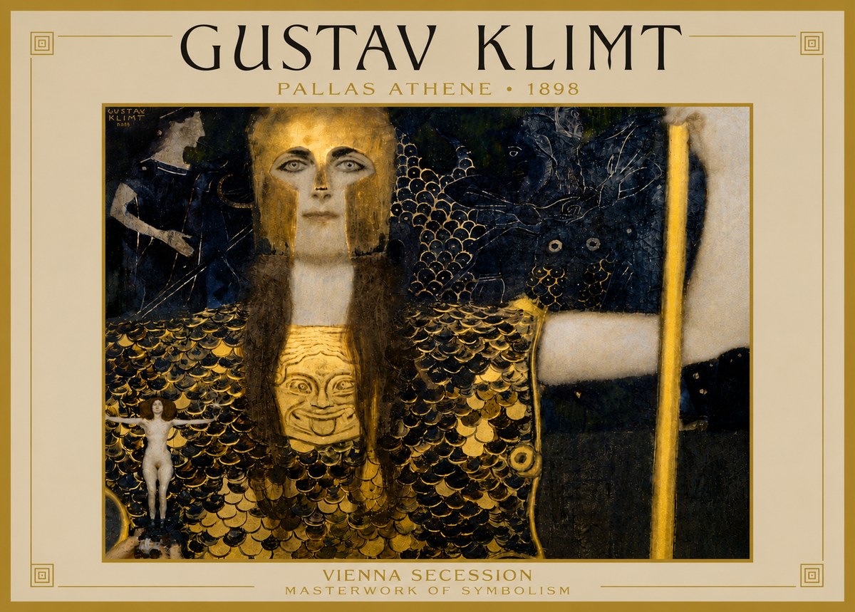 Klimt Pallas Athene No6 - Plakát