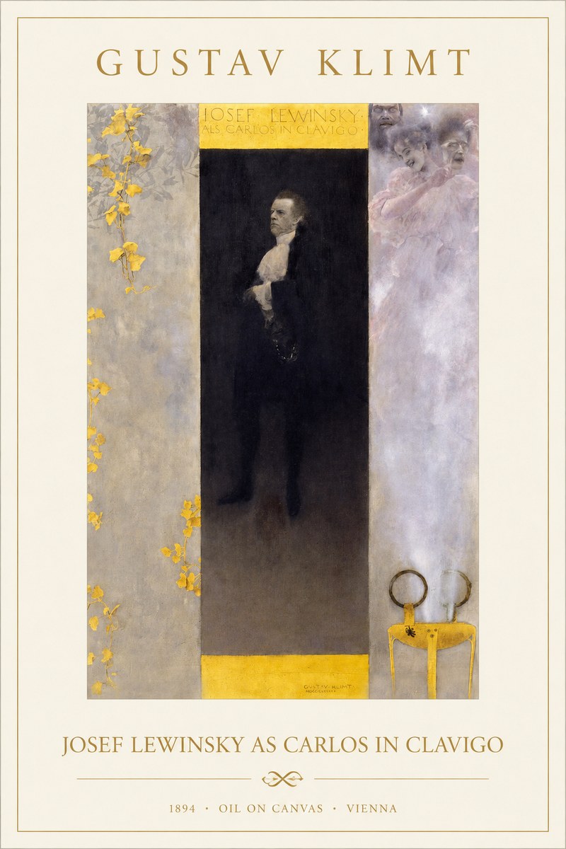 Klimt Josef Lewinsky as Carlos in Clavigo No1 - Plakát