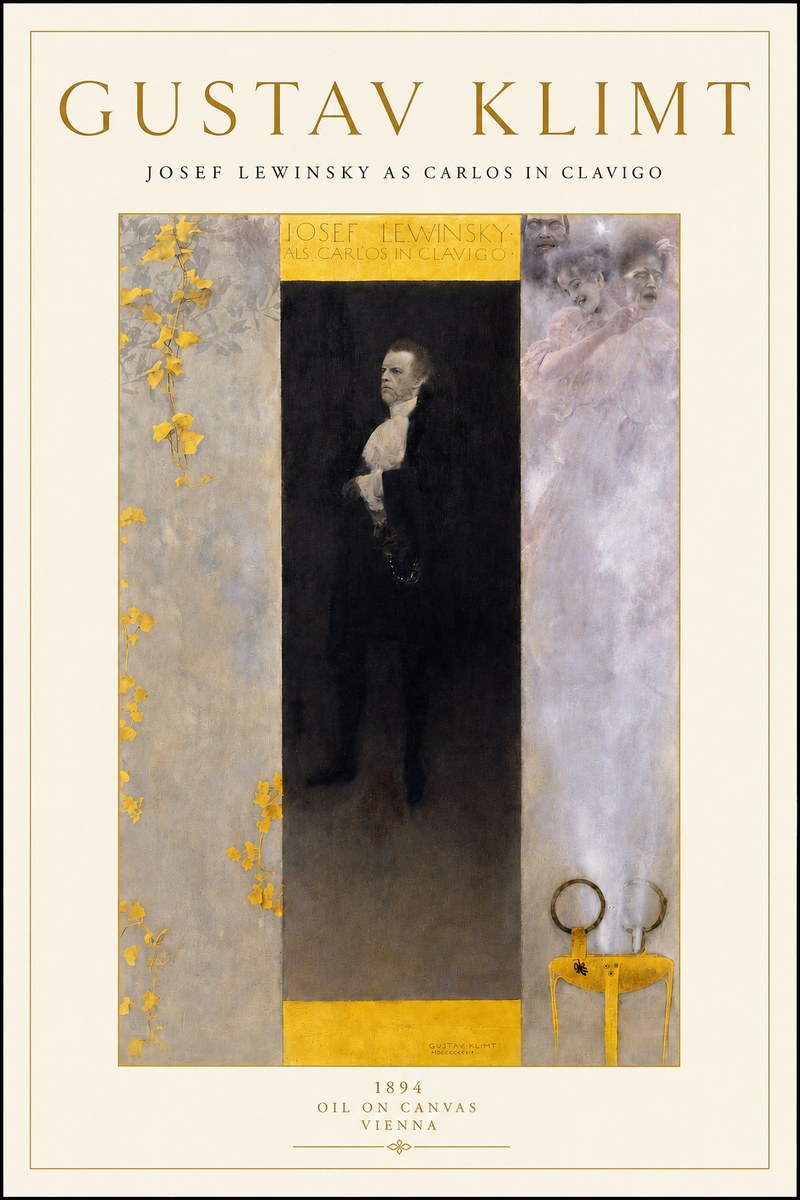 Klimt Josef Lewinsky as Carlos in Clavigo No3 - Plakát