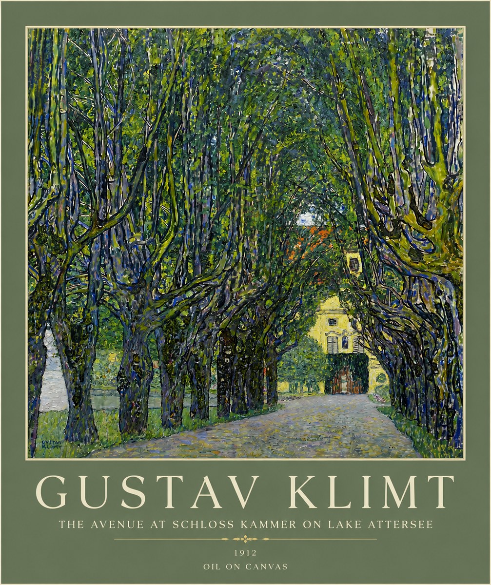 Klimt The Avenue at Schloss Kammer on Lake Attersee No5 - Plakát
