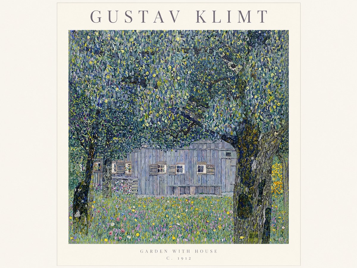 Klimt Garden with House No1 - Plakát