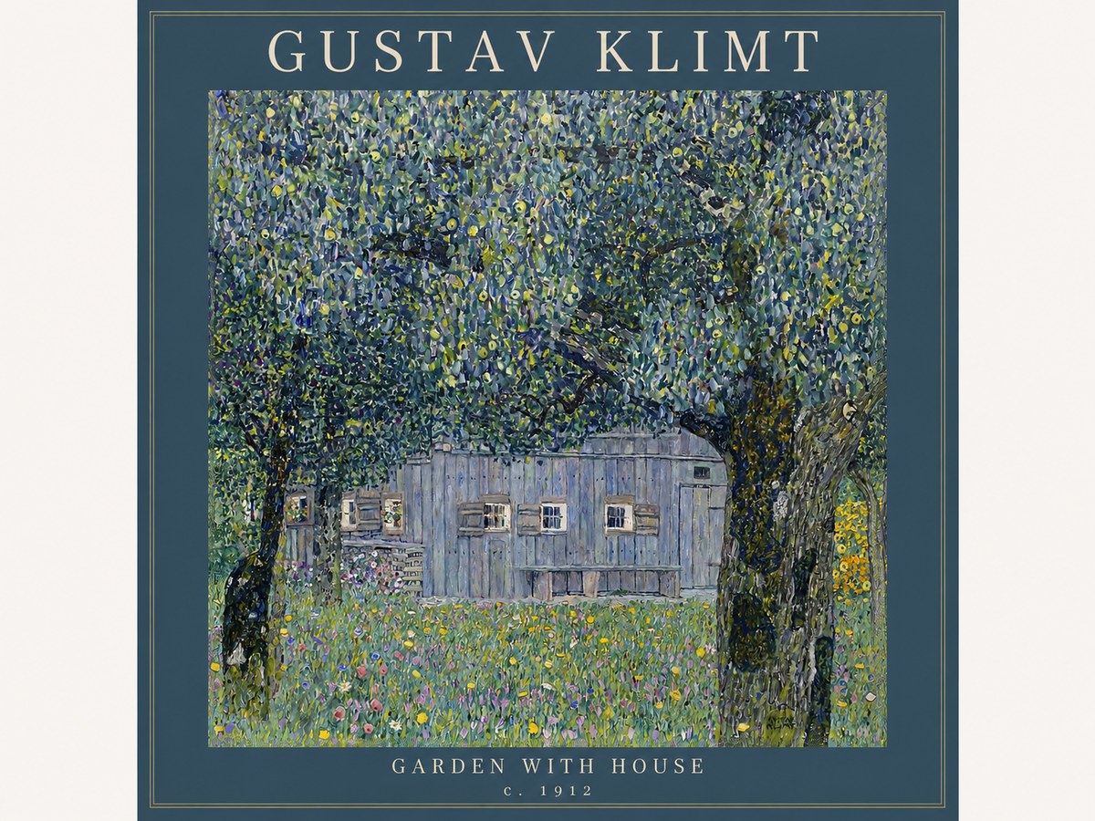 Klimt Garden with House No2 - Plakát